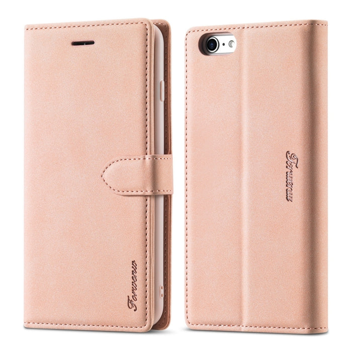 Forwenw F1 Series Matte Strong Magnetism Funda de cuero con tapa horizontal con soporte y ranuras para tarjetas y billetera y marco de fotos