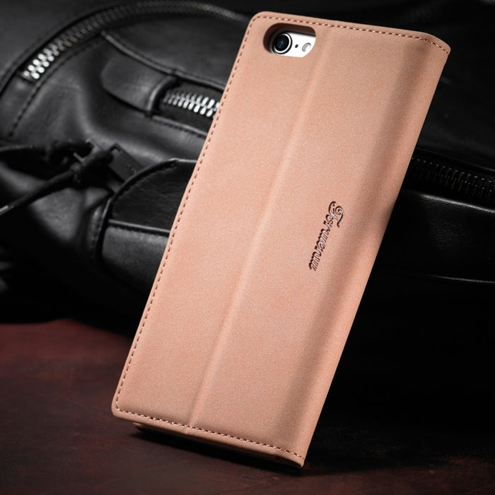 Forwenw F1 Series Matte Strong Magnetism Funda de cuero con tapa horizontal con soporte y ranuras para tarjetas y billetera y marco de fotos