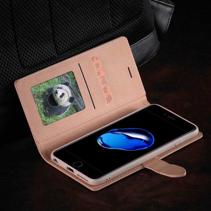 Forwenw F1 Series Matte Strong Magnetism Funda de cuero con tapa horizontal con soporte y ranuras para tarjetas y billetera y marco de fotos