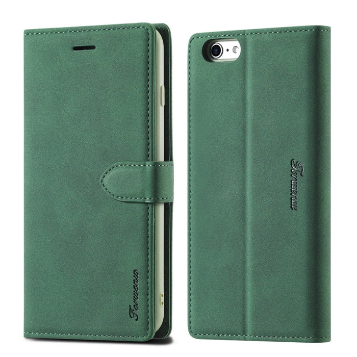 Forwenw F1 Series Matte Strong Magnetism Funda de cuero con tapa horizontal con soporte y ranuras para tarjetas y billetera y marco de fotos