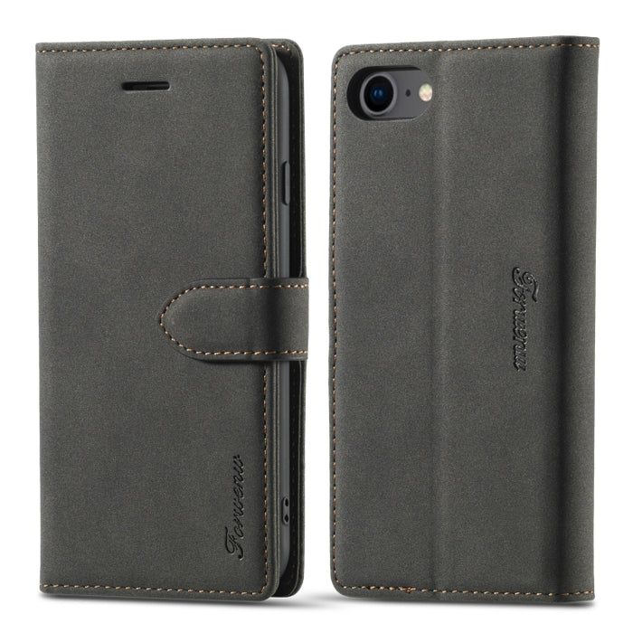 Forwenw F1 Series Matte Strong Magnetism Funda de cuero con tapa horizontal con soporte y ranuras para tarjetas y billetera y marco de fotos