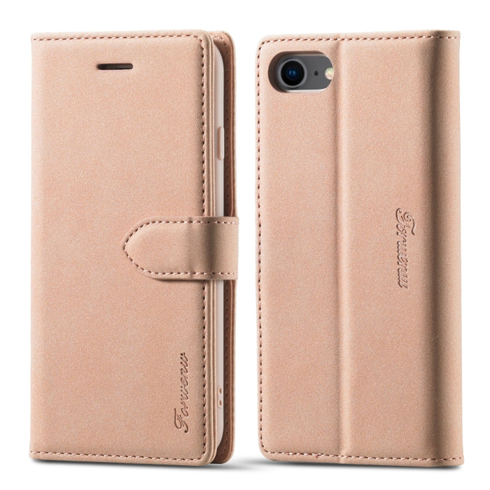 Forwenw F1 Series Matte Strong Magnetism Funda de cuero con tapa horizontal con soporte y ranuras para tarjetas y billetera y marco de fotos