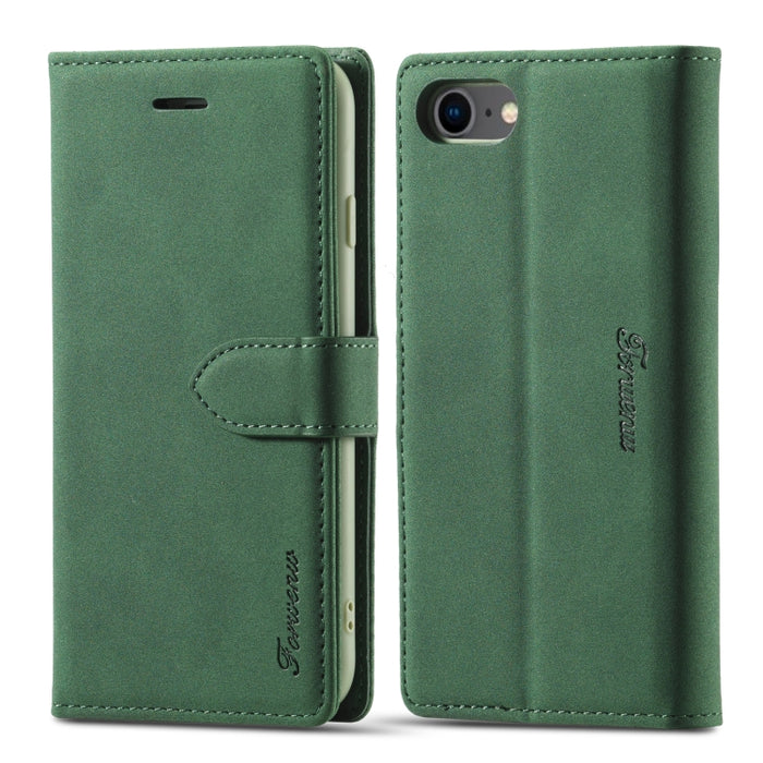 Forwenw F1 Series Matte Strong Magnetism Funda de cuero con tapa horizontal con soporte y ranuras para tarjetas y billetera y marco de fotos