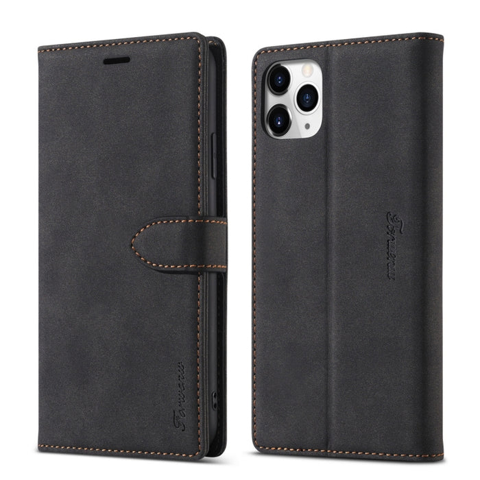 Forwenw F1 Series Matte Strong Magnetism Funda de cuero con tapa horizontal con soporte y ranuras para tarjetas y billetera y marco de fotos