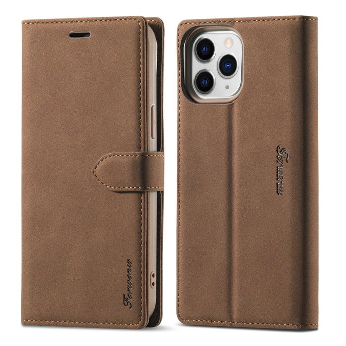Forwenw F1 Series Matte Strong Magnetism Funda de cuero con tapa horizontal con soporte y ranuras para tarjetas y billetera y marco de fotos