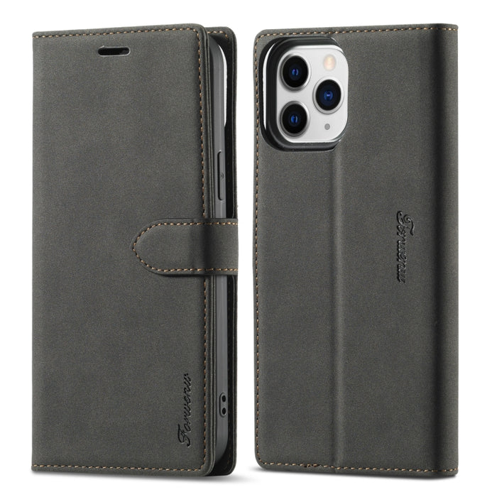 Forwenw F1 Series Matte Strong Magnetism Funda de cuero con tapa horizontal con soporte y ranuras para tarjetas y billetera y marco de fotos