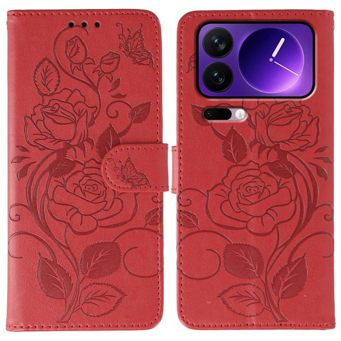 Funda de teléfono de piel con relieve de mariposa rosa, For Xiaomi 17 Pro, For Xiaomi 17, For Xiaomi 15T Pro 5G, For Xiaomi 15T 5G