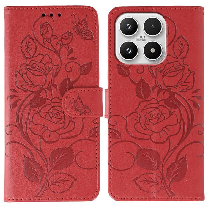 Funda de teléfono de piel con relieve de mariposa rosa, For Xiaomi 17 Pro, For Xiaomi 17, For Xiaomi 15T Pro 5G, For Xiaomi 15T 5G