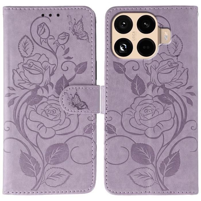 Funda de teléfono de piel con relieve de mariposa rosa, For Xiaomi 17 Pro, For Xiaomi 17, For Xiaomi 15T Pro 5G, For Xiaomi 15T 5G