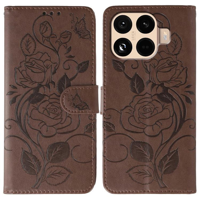Funda de teléfono de piel con relieve de mariposa rosa, For Xiaomi 17 Pro, For Xiaomi 17, For Xiaomi 15T Pro 5G, For Xiaomi 15T 5G