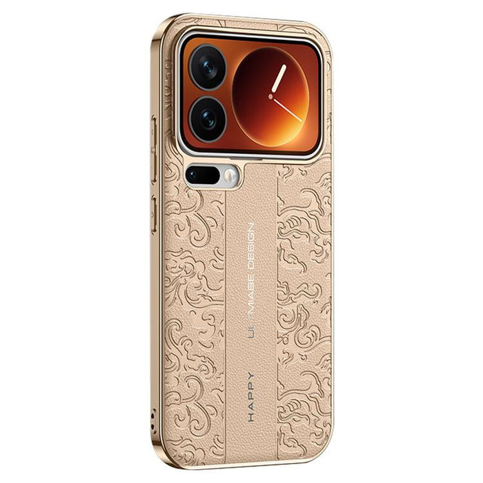 Funda para teléfono de PC de cuero liso con estampado de dragón de nubes, For Xiaomi 17 Pro Max, For Xiaomi 17 Pro, For Xiaomi 17