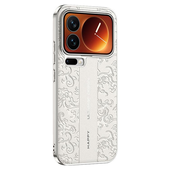 Funda para teléfono de PC de cuero liso con estampado de dragón de nubes, For Xiaomi 17 Pro Max, For Xiaomi 17 Pro, For Xiaomi 17