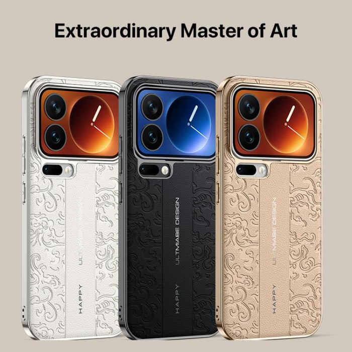 Funda para teléfono de PC de cuero liso con estampado de dragón de nubes, For Xiaomi 17 Pro Max, For Xiaomi 17 Pro, For Xiaomi 17