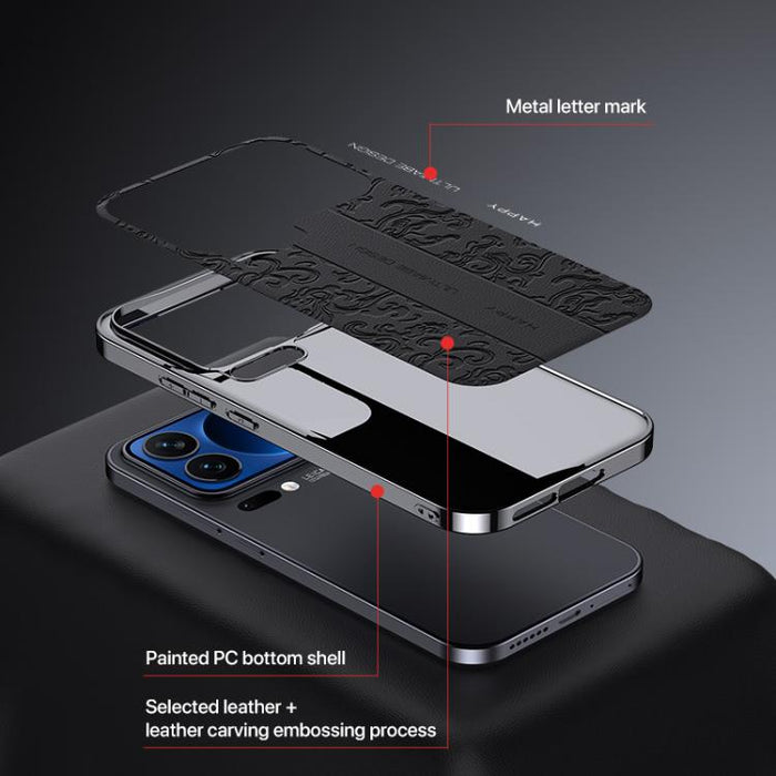 Funda para teléfono de PC de cuero liso con estampado de dragón de nubes, For Xiaomi 17 Pro Max, For Xiaomi 17 Pro, For Xiaomi 17
