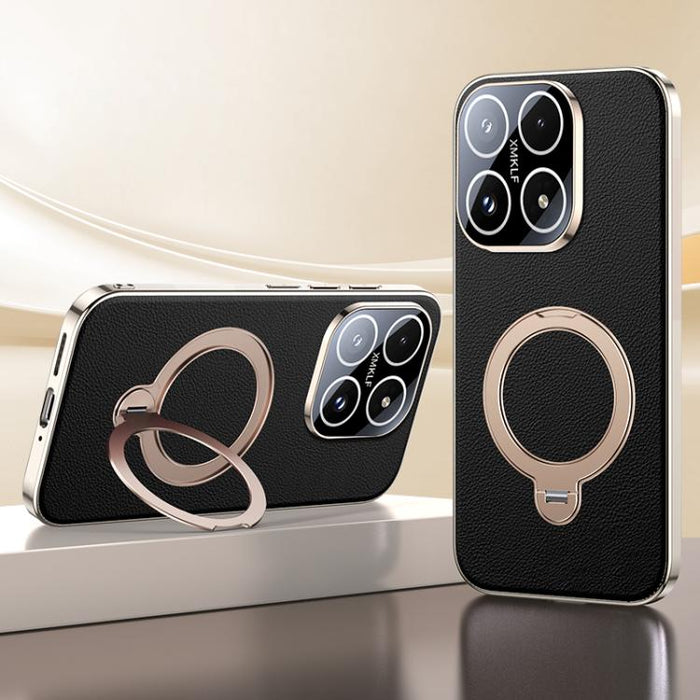Funda para teléfono MagSafe con textura de cuero y tacto agradable, con sistema de refrigeración y soporte giratorio de 360 grados., For Xiaomi 17 Pro Max, For Xiaomi 17 Pro, For Xiaomi 17