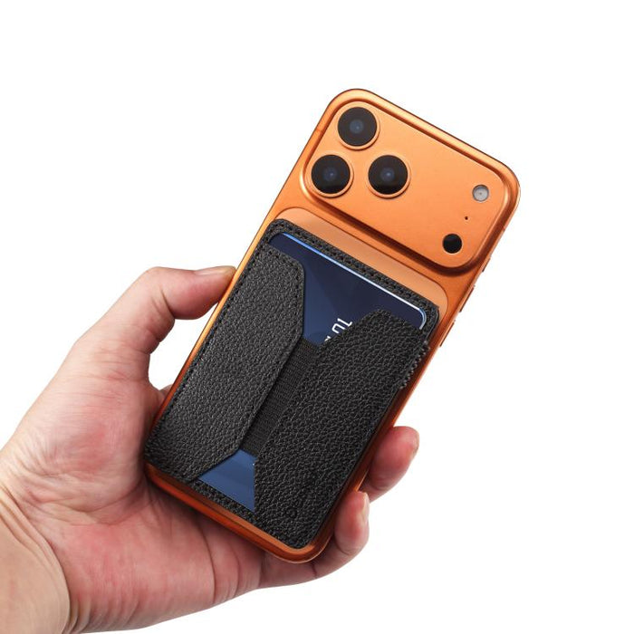 Denior V24 Litchi Texture MagSafe Wallet PU Leather Card Holder Bag, V24