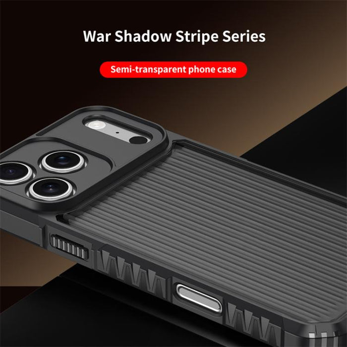 War Shadow Stripe Series Airbag Frosted Shockproof Phone Case, For iPhone 17 Pro Max, For iPhone 17 Pro