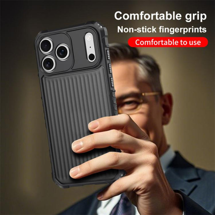 War Shadow Stripe Series Airbag Frosted Shockproof Phone Case, For iPhone 17 Pro Max, For iPhone 17 Pro