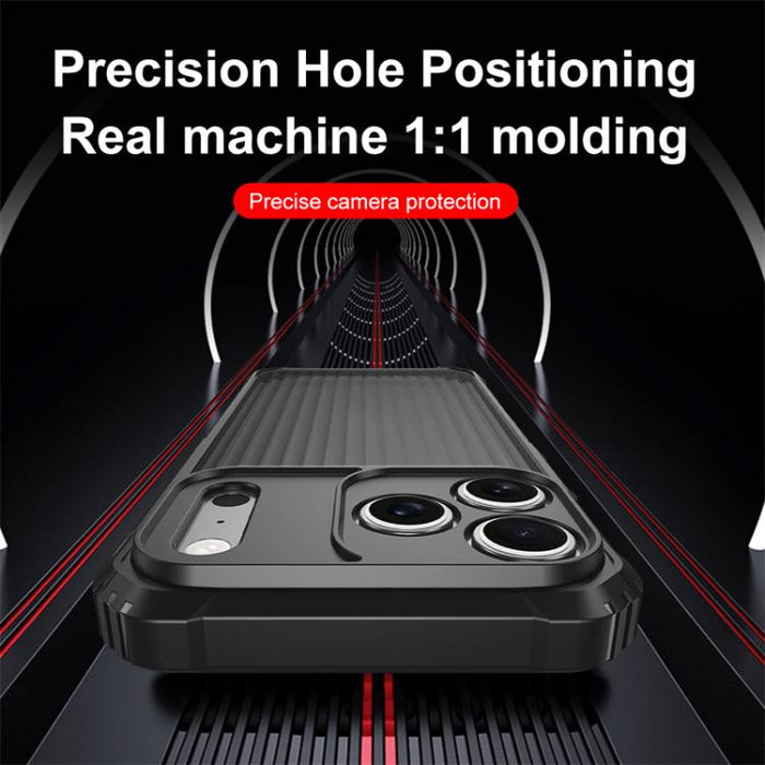 War Shadow Stripe Series Airbag Frosted Shockproof Phone Case, For iPhone 17 Pro Max, For iPhone 17 Pro