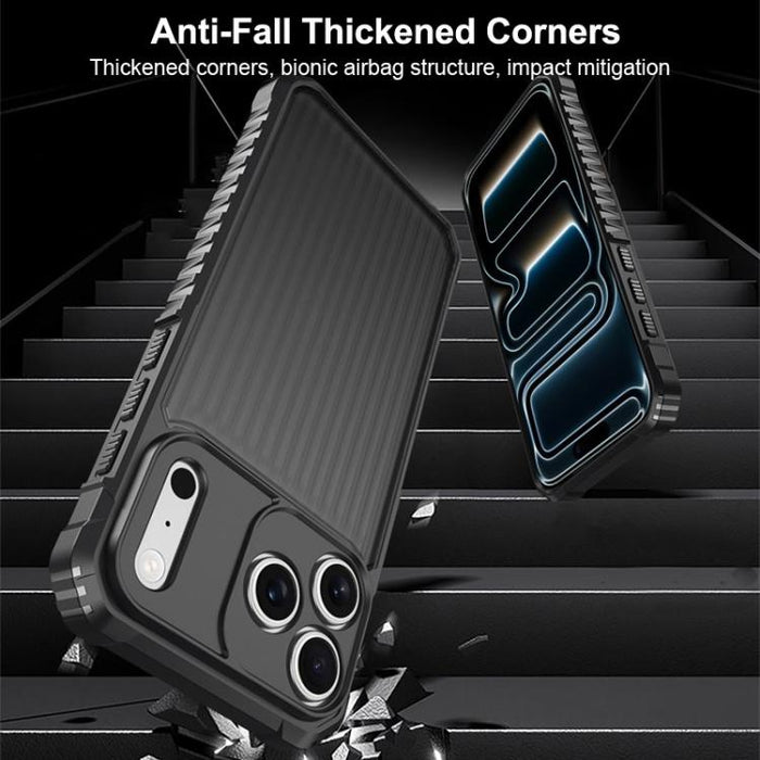 War Shadow Stripe Series Airbag Frosted Shockproof Phone Case, For iPhone 17 Pro Max, For iPhone 17 Pro