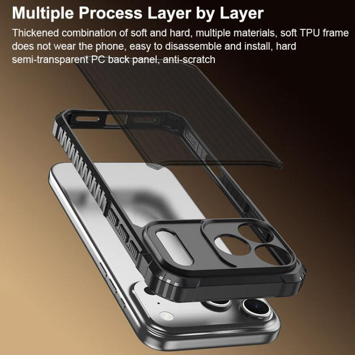 War Shadow Stripe Series Airbag Frosted Shockproof Phone Case, For iPhone 17 Pro Max, For iPhone 17 Pro