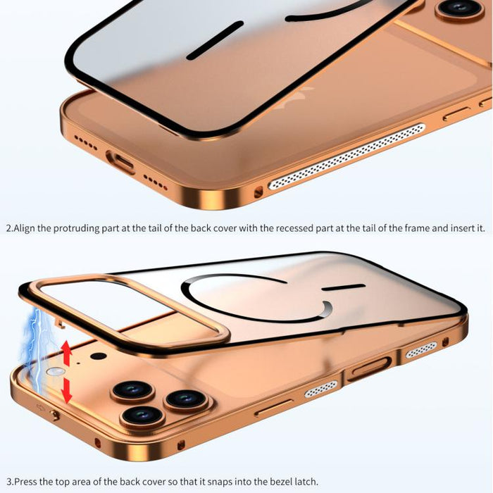 Single-sided Snap Buckle Metal Frame Frosted MagSafe Phone Case, For iPhone Air