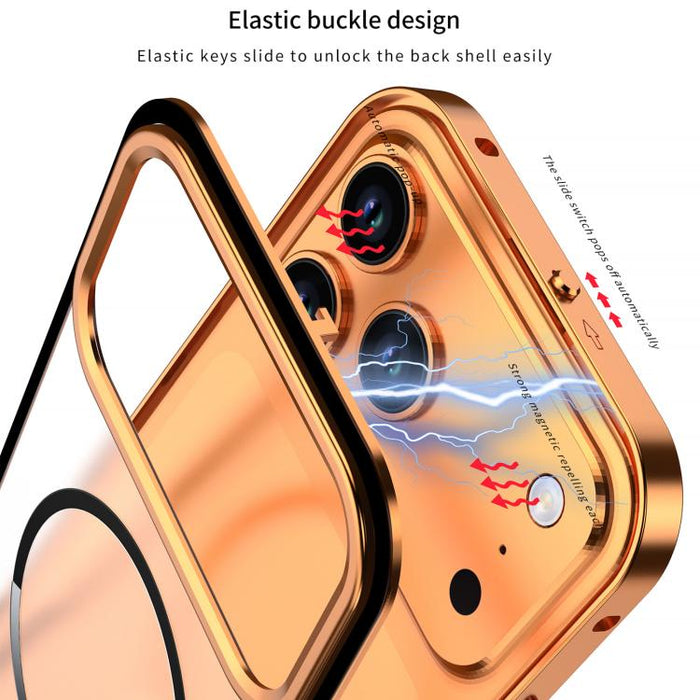 Single-sided Snap Buckle Metal Frame Frosted MagSafe Phone Case, For iPhone Air