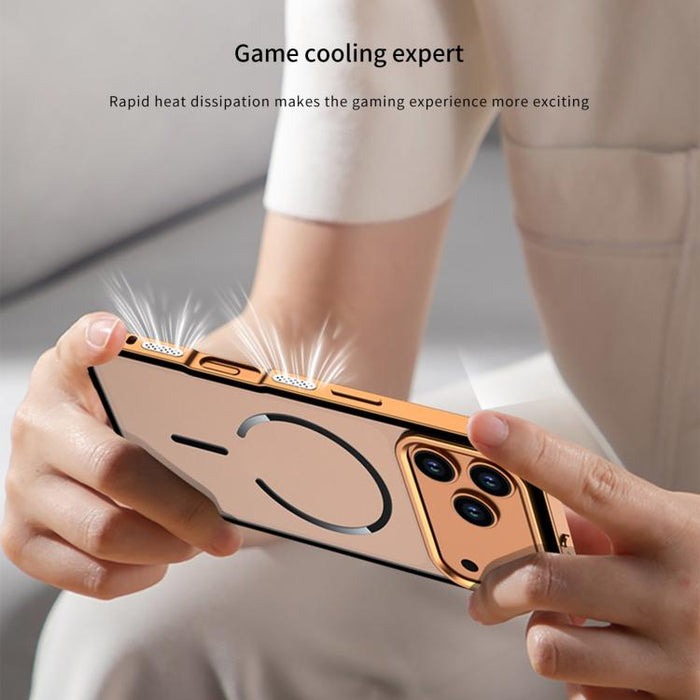 Single-sided Snap Buckle Metal Frame Frosted MagSafe Phone Case, For iPhone Air