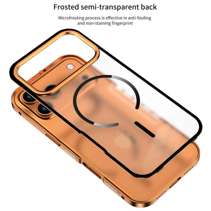 Single-sided Snap Buckle Metal Frame Frosted MagSafe Phone Case, For iPhone Air