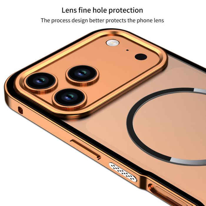 Single-sided Snap Buckle Metal Frame Frosted MagSafe Phone Case, For iPhone Air