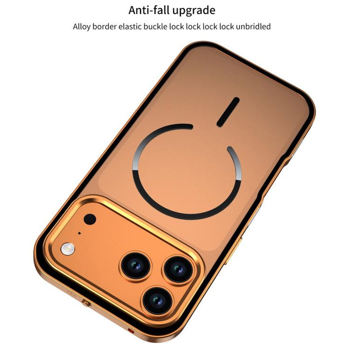 Single-sided Snap Buckle Metal Frame Frosted MagSafe Phone Case, For iPhone Air