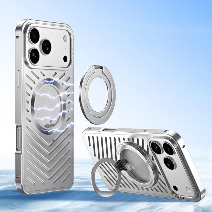 Cooling MagSafe Magnetic Holder Metal Phone Case, For iPhone 17 Pro Max, For iPhone 17 Pro, For iPhone 17