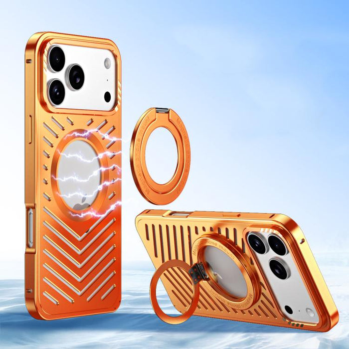Cooling MagSafe Magnetic Holder Metal Phone Case, For iPhone 17 Pro Max, For iPhone 17 Pro, For iPhone 17