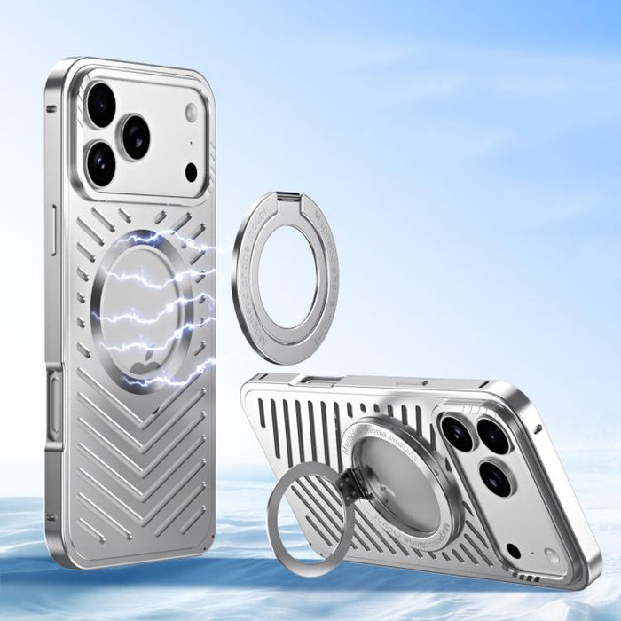 Cooling MagSafe Magnetic Holder Metal Phone Case, For iPhone 17 Pro Max, For iPhone 17 Pro, For iPhone 17