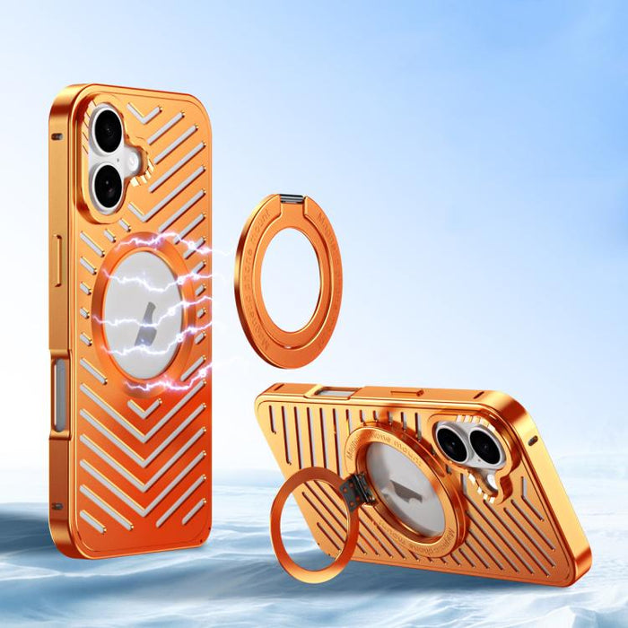 Cooling MagSafe Magnetic Holder Metal Phone Case, For iPhone 17 Pro Max, For iPhone 17 Pro, For iPhone 17