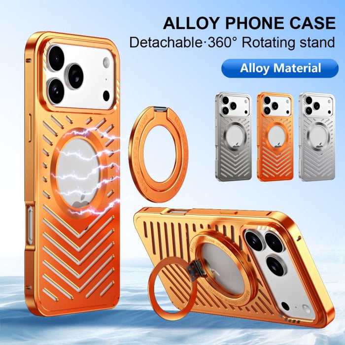 Cooling MagSafe Magnetic Holder Metal Phone Case, For iPhone 17 Pro Max, For iPhone 17 Pro, For iPhone 17