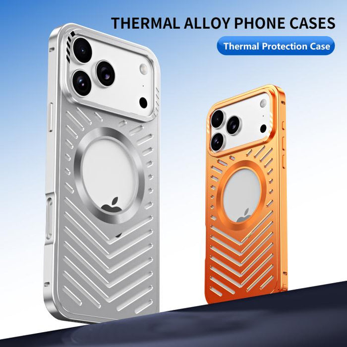 Cooling MagSafe Magnetic Holder Metal Phone Case, For iPhone 17 Pro Max, For iPhone 17 Pro, For iPhone 17