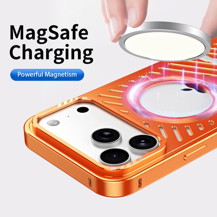 Cooling MagSafe Magnetic Holder Metal Phone Case, For iPhone 17 Pro Max, For iPhone 17 Pro, For iPhone 17