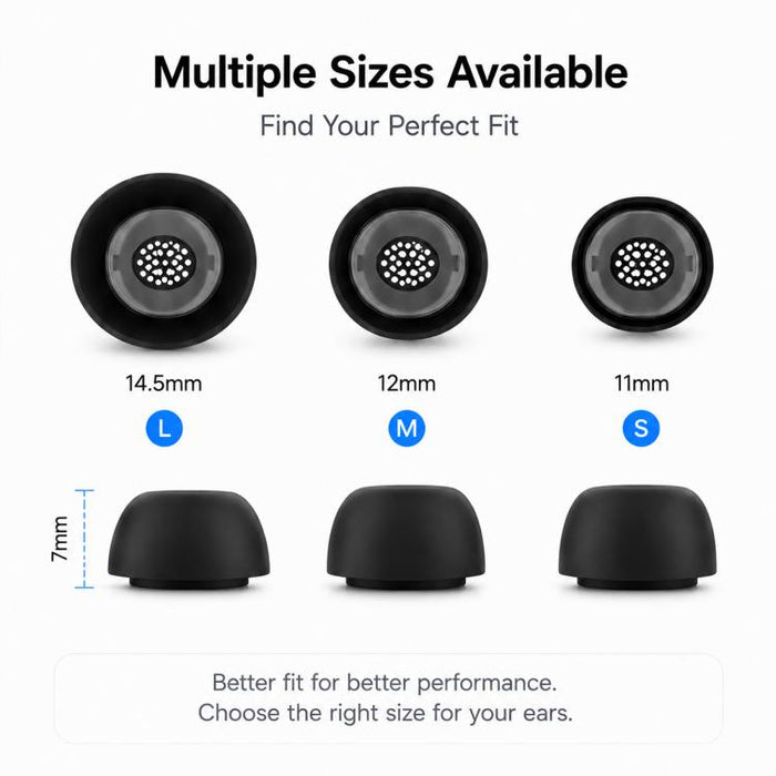 XDcase 3 Pairs Silicone Ear Tips with Storage & Cleaning Kit, For Samsung Galaxy Buds3 Pro