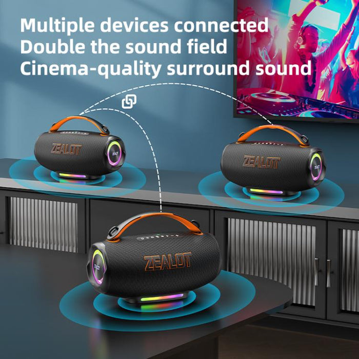 Zealot S167 100W Portable Handheld Outdoor RGB Bluetooth Speaker