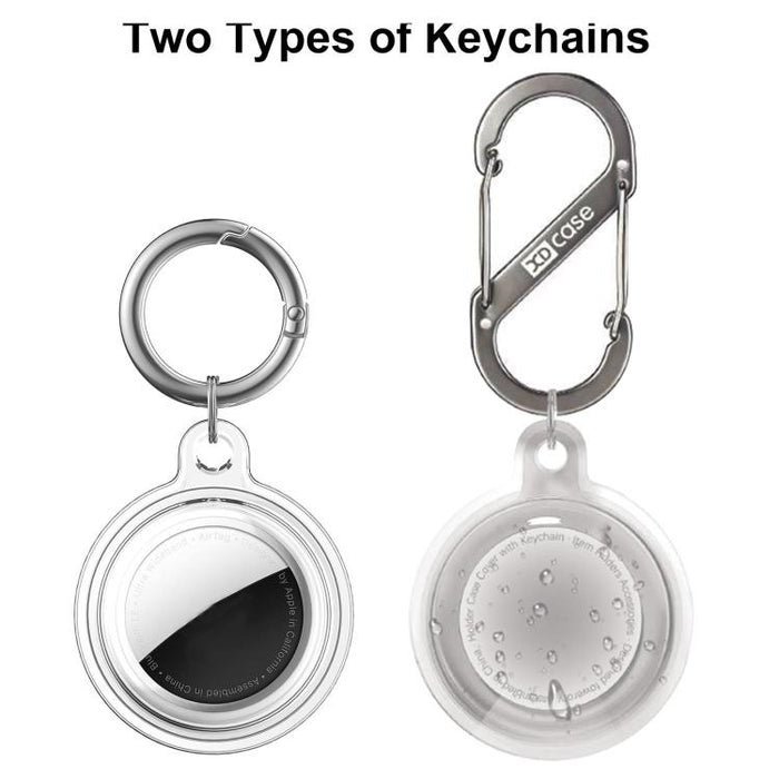 XDcase 2 Pack Full-cover Waterproof TPU Protective Case with Keychain, For AirTag 2nd Gen / 1st Gen
