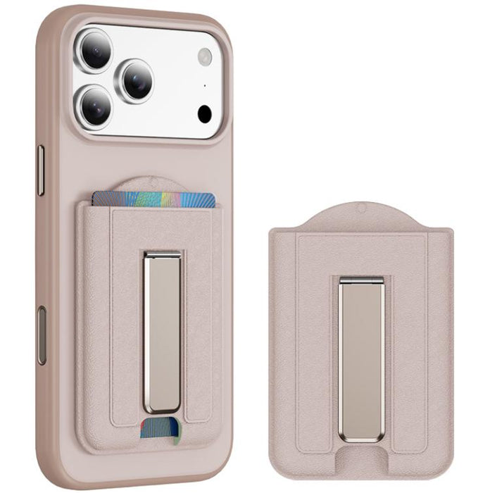 Leather Texture MagSafe Magnetic Folding Stand Phone Card Slots Holder