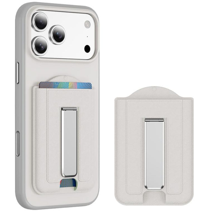 Leather Texture MagSafe Magnetic Folding Stand Phone Card Slots Holder