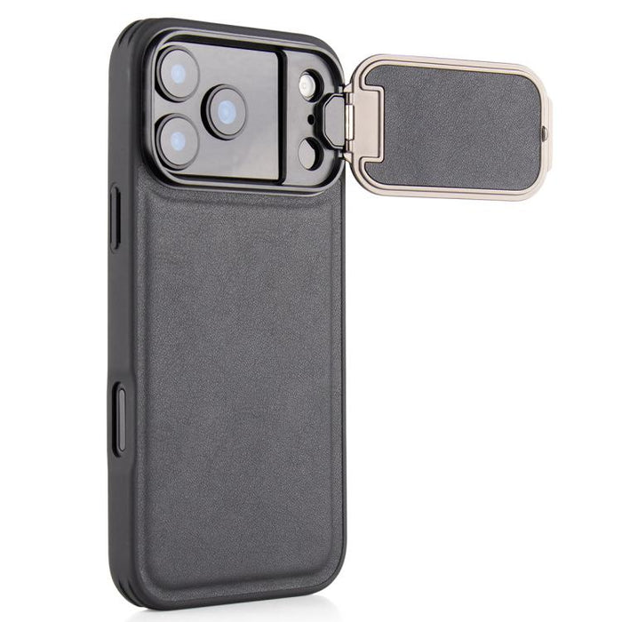 Lambskin Pattern Square Lens Holder Phone Case, For iPhone 17 Pro Max