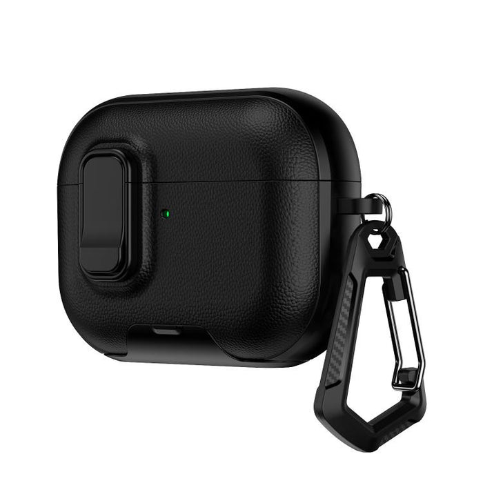Litchi Texture Earphone Case with Holder & Security Lock, For AirPods Pro 2, For AirPods Pro