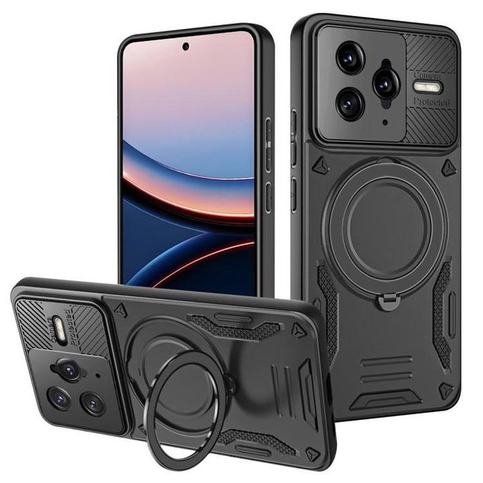 Funda para teléfono MagSafe 2 en 1 de TPU con soporte giratorio, For Xiaomi 17 Pro Max, For Xiaomi 17, For Xiaomi Poco F7 Ultra / Redmi K80 Pro