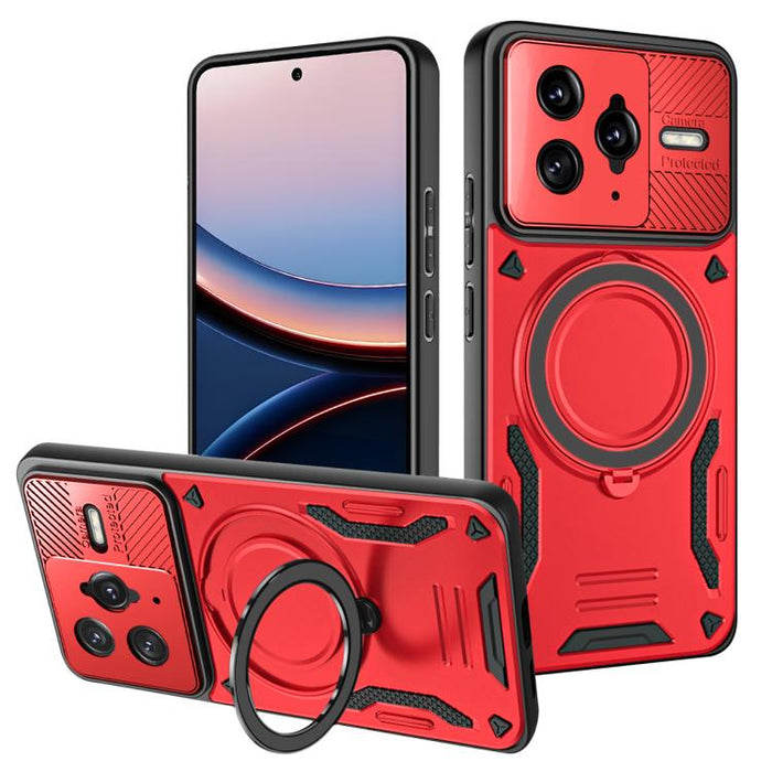 Funda para teléfono MagSafe 2 en 1 de TPU con soporte giratorio, For Xiaomi 17 Pro Max, For Xiaomi 17, For Xiaomi Poco F7 Ultra / Redmi K80 Pro