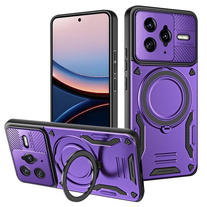 Funda para teléfono MagSafe 2 en 1 de TPU con soporte giratorio, For Xiaomi 17 Pro Max, For Xiaomi 17, For Xiaomi Poco F7 Ultra / Redmi K80 Pro