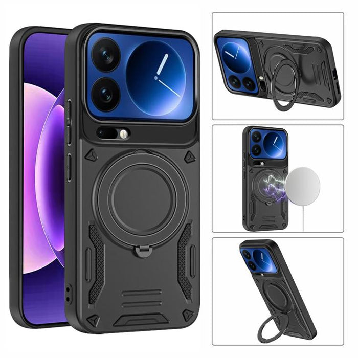 Funda para teléfono MagSafe 2 en 1 de TPU con soporte giratorio, For Xiaomi 17 Pro Max, For Xiaomi 17, For Xiaomi Poco F7 Ultra / Redmi K80 Pro