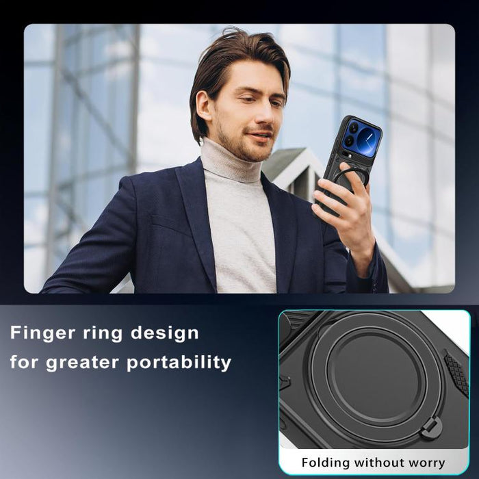 Funda para teléfono MagSafe 2 en 1 de TPU con soporte giratorio, For Xiaomi 17 Pro Max, For Xiaomi 17, For Xiaomi Poco F7 Ultra / Redmi K80 Pro